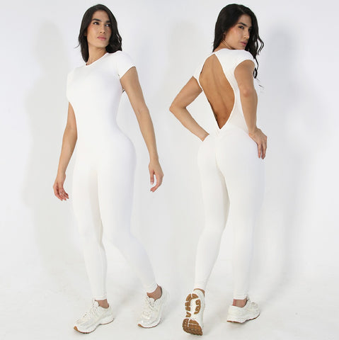 ENTERIZO LARGO MANGA CORTA SIN COSTURAS  MUJER REF. 6532