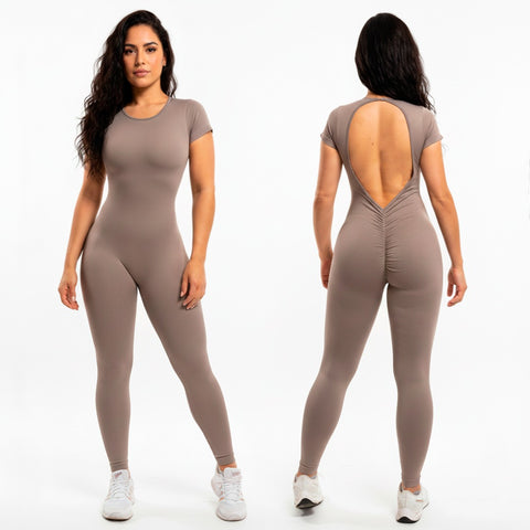 ENTERIZO LARGO MANGA CORTA SIN COSTURAS MUJER REF. 6532