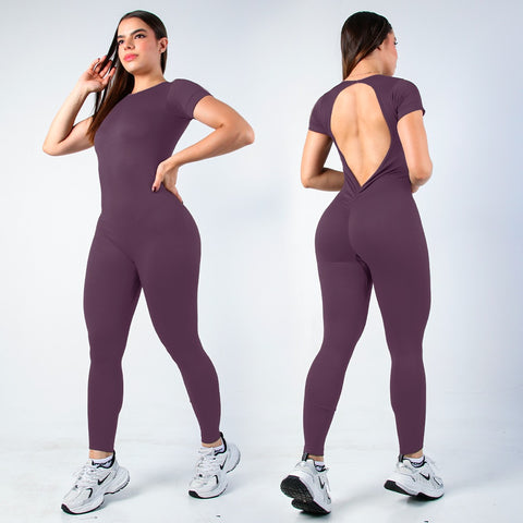 ENTERIZO LARGO MANGA CORTA SIN COSTURAS  MUJER REF. 6532